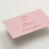 "The Bird Song" - Place Cards in Peach by Helena Vitto - Detail