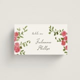 "Villa" - Place Cards in Azalea by Everett Paper Goods - Front with Free Guest Printing