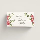 "Villa" - Place Cards in Azalea by Everett Paper Goods - Folded with Free Guest Printing