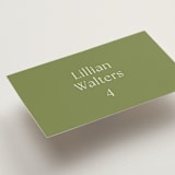 "Perriand" - Place Cards in Moss by Megan Davis - Detail