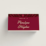 "Victorian Chic" - Place Cards in Garnet by Morgan Kendall - Folded with Free Guest Printing