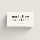 "monogram square" - Place Cards in Charcoal by Lori Wemple - Folded with Free Guest Printing