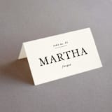 "Simple Elegance" - Place Cards in Onyx by Monika Konieczna - Folded with Free Guest Printing