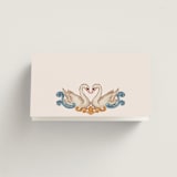 "Swan Crest" - Place Cards in Royal by Cass Loh - Folded Back of Card