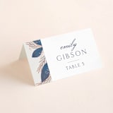 "Bouquet" - Place Cards in Cobalt by Jen Owens - Folded with Free Guest Printing