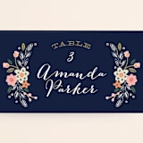 "Wildflower Crest" - Place Cards in Navy by Alethea and Ruth - Detail