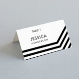 "Desenfadado" - Place Cards in Black Ink by Aspacia Kusulas - Folded with Free Guest Printing