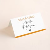 "Minimalist Display" - Place Cards in Tangerine by Nam Bourassa - Folded with Free Guest Printing