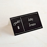 "Slated Forever" - Place Cards in Chalkboard by GeekInk Design - Folded with Free Guest Printing