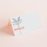 "Palm" - Place Cards in Salmon by Lauren Chism - Blank front
