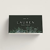 "Juniper" - Place Cards in Emerald by Kate Ahn - Folded with Free Guest Printing