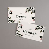 "Rose Garden" - Place Cards in Magenta by Leah Bisch - Front with Free Guest Printing