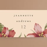 "Tropical Flowers" - Place Cards in Sunrise by Jennifer Holbrook - Detail