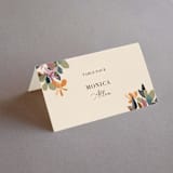 "flower press" - Place Cards in Mauve by Peony Rose Design - Folded with Free Guest Printing