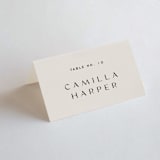 "Wine Label" - Place Cards in Stone by Owl and Toad - Folded with Free Guest Printing