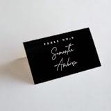 "Contour" - Place Cards in Ecru by Erica Krystek - Folded with Free Guest Printing