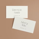 "Cadence" - Place Cards in Ivory by Jennifer Wick - Front with Free Guest Printing