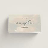"Daybreak" - Place Cards in Dove by Olivia Kanaley Inman - Folded with Free Guest Printing