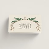 "Charming" - Place Cards in Almond by GeekInk Design - Folded with Free Guest Printing