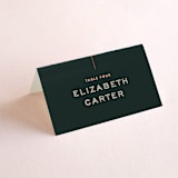 "Top to Bottom" - Place Cards in Evergreen by Kindred Fields - Folded with Free Guest Printing