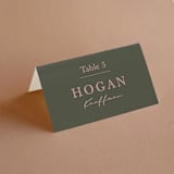 "Simple Type" - Place Cards in Olive Branch by Stacey Meacham - Folded with Free Guest Printing
