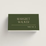 "Martini" - Place Cards in Olive by Pixel and Hank - Folded with Free Guest Printing