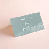 "Seaside" - Place Cards in Seaglass by Rebecca Durflinger - Folded with Free Guest Printing