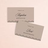 "Initials Circle Arch" - Place Cards in Latte by FRANI - Front with Free Guest Printing