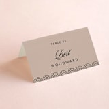 "Initials Circle Arch" - Place Cards in Latte by FRANI - Folded with Free Guest Printing