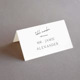"Symphony" - Place Cards in Pearl by Jackie Mangiolino - Folded with Free Guest Printing