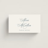 "Empire" - Place Cards in Dusty Blue by Jennifer Postorino - Front with Free Guest Printing