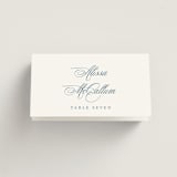 "Empire" - Place Cards in Dusty Blue by Jennifer Postorino - Folded with Free Guest Printing