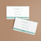 "Tidal Stripe" - Place Cards in Sky by Katharine Watson - Front with Free Guest Printing