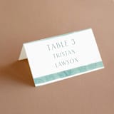 "Tidal Stripe" - Place Cards in Sky by Katharine Watson - Folded with Free Guest Printing