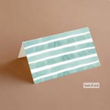 "Tidal Stripe" - Place Cards in Sky by Katharine Watson - Folded Back of Card