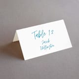 "darby" - Place Cards in Azure by Kelly Watkins - Folded with Free Guest Printing