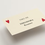 "Red Hearts" - Place Cards in Champagne by Helena Vitto - Detail