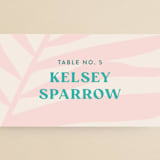 "The Palm" - Place Cards in Flamingo by Pixel and Hank - Detail
