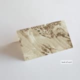 "Organic Elegance" - Place Cards in Sand by Carrie Moradi - Folded Back of Card