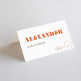 "Rory" - Place Cards in Rust by Alaina Cherup - Folded with Free Guest Printing