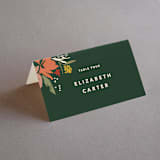 "Bridal Bouquet" - Place Cards in Verde by Kindred Fields - Folded with Free Guest Printing