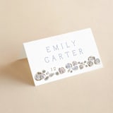 "Rocky Seaside Frame" - Place Cards in Ocean by Shiny Penny Studio - Folded with Free Guest Printing