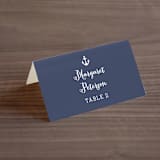 "Down by the Sea" - Place Cards in Marine by Sandra Picco Design - Folded with Free Guest Printing