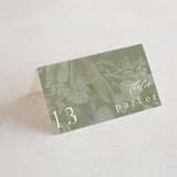 "Spring Dash" - Place Cards in Pewter by Grace Kreinbrink - Folded with Free Guest Printing