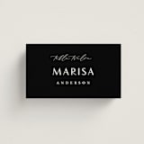 "Modern Classic Names" - Place Cards in Onyx by Emily Betts - Front with Free Guest Printing