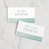 "Painted Sea" - Place Cards in Seafoam by Hooray Creative - Front with Free Guest Printing