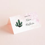 "Cacti" - Place Cards in Rose Crystal by Cass Loh - Folded with Free Guest Printing