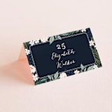 "Floral Edged Frame" - Place Cards in Royal by Alethea and Ruth - Folded with Free Guest Printing