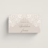 "Lace Trim" - Place Cards in Cream by Kristen Smith - Flat with Guest Name Printing
