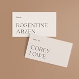 "Convergence" - Place Cards in Cream by Annie Lowe - Front with Free Guest Printing